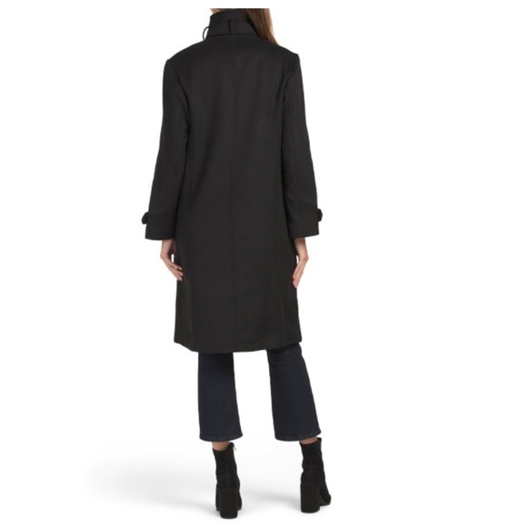 NWT REBECCA MINKOFF Black Wool Blend Double Breasted Coat - Picture 3 of 8